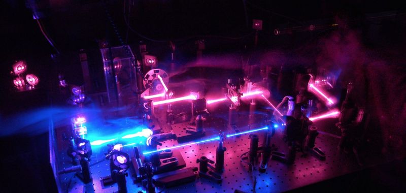 An image displaying ultrafast spectroscopy equipment at The University of Melbourne's School of Chemistry