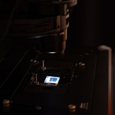 An image of a prototype solar cell under going testing