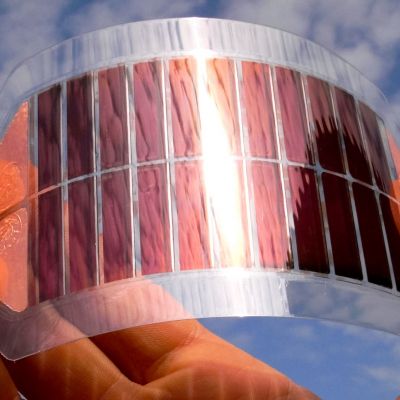 An image of a flexible next-generation solar cell 
