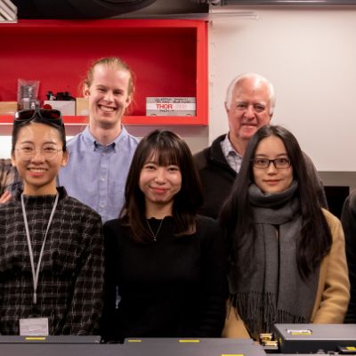 A picture of the members of Dr Chris Hall's research group in the Ultrafast and Microspectroscopy Laboratories at the University of Melbourne